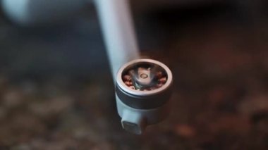Drone motor and propeller close-up