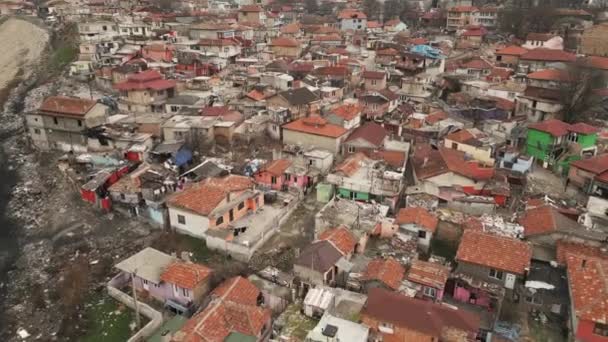 Τσιγγάνικη Φτωχογειτονιά Maksuda Στη Βάρνα Βουλγαρίας Εναέρια Άποψη — Αρχείο Βίντεο