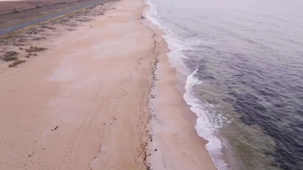 Vista Aerea Della Bellissima Spiaggia Selvaggia Bulgaria Autunno — Video Stock