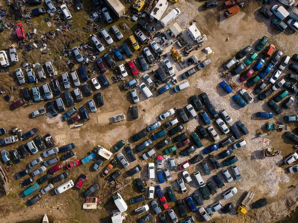 Aerial Top View Big Car Dump — Stock Photo, Image