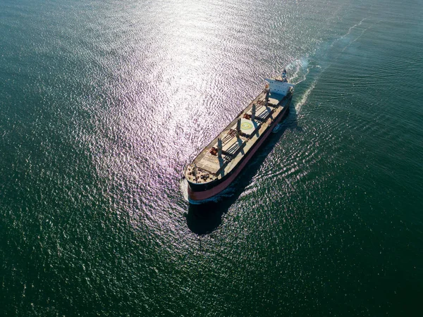Транспортировка Сухогруза Море Вид Сверху Воздуха — стоковое фото