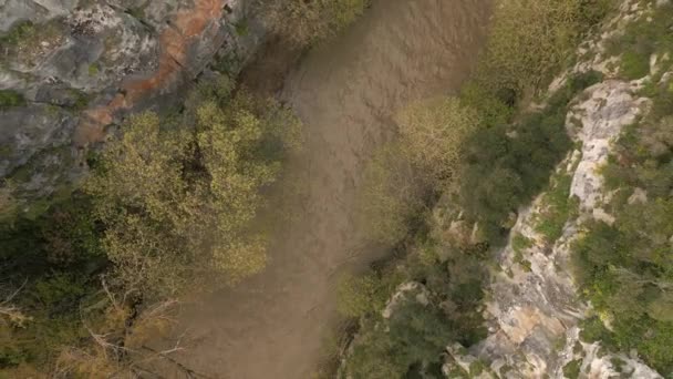 Widok Góry Kanion Aggitis Grecji Oferuje Zapierający Dech Piersiach Widok — Wideo stockowe
