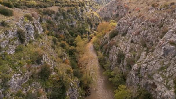 Vista Aerea Dall Alto Del Canyon Aggitis Grecia Offre Una — Video Stock