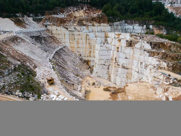 Aerial Top View Thassos Island Quarry Showcases Breathtaking Beauty White — Stock Photo, Image