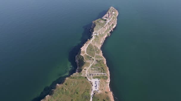 Luftaufnahme Von Kap Kaliakra Bulgariens Bezaubernder Landzunge Bestaunen Sie Die — Stockvideo