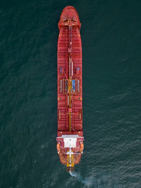 Geniş Kapsamlı Kargo Gemisinin Üst Görüntüsü — Stok fotoğraf