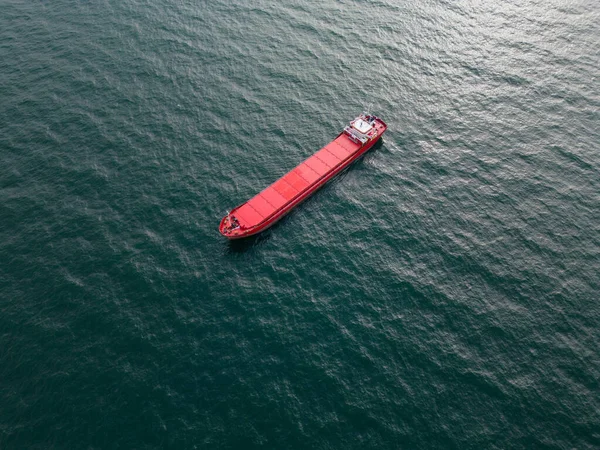 Großes Stückgutschiff Massengutfrachter Aus Der Luft — Stockfoto