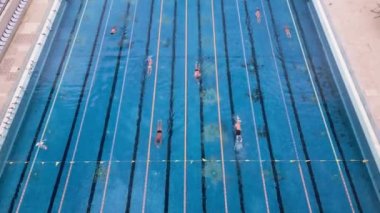 Açık spor yüzme havuzu, parlak güneşin altında insanların davetkar sularında yüzmesiyle parlıyordu. Mavi havuzlar genişlerken senkronize vuruşları hareketli bir duvar halısı oluşturdu.