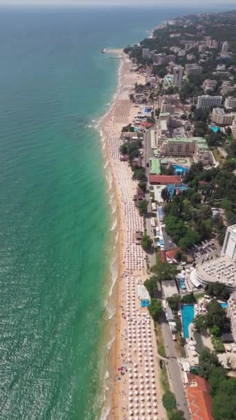 Vista Aérea Superior Bulgarias Golden Sands Resort Durante Temporada Verão — Vídeo de Stock