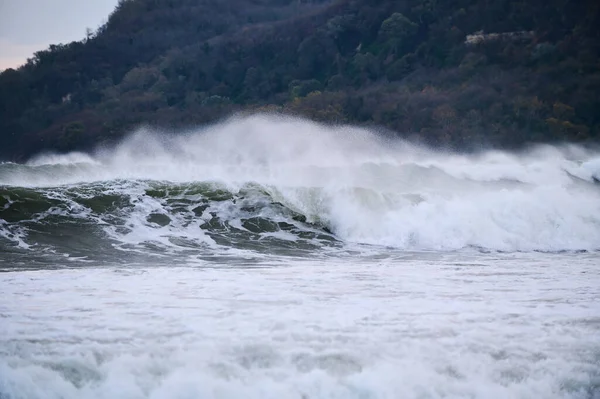 Raging huge waves during an incredibly powerful storm in the Black Sea.