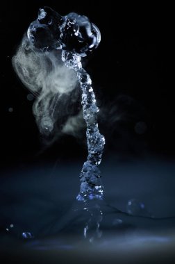 Kaynayan su süreci, nemlendiriciden fışkıran bir su akıntısı ya da yakınlaştırılmış bir dağıtıcı..