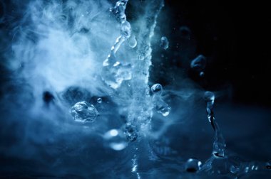 Kaynayan su süreci, nemlendiriciden fışkıran bir su akıntısı ya da yakınlaştırılmış bir dağıtıcı..