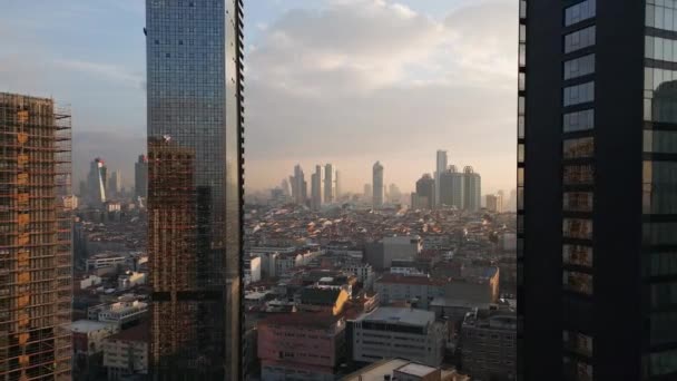 Istanbuls Arranha Céus Vidro Concreto Lar Escritórios Hotéis Complexos Residenciais — Vídeo de Stock
