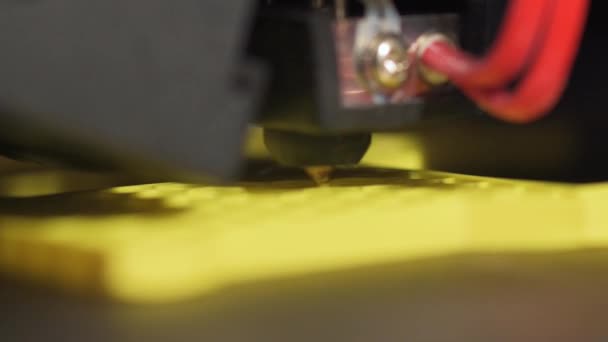 Imprimanta Parte Din Plastic Galben Vedere Aproape — Videoclip de stoc