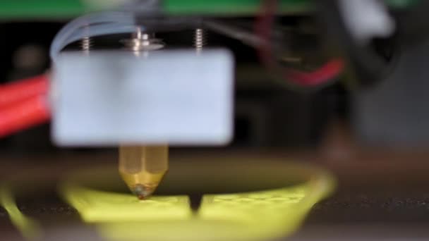 Imprimante Imprimant Une Pièce Plastique Jaune Vue Rapprochée — Video