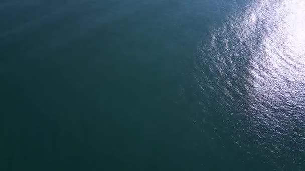 Über Kopf Aufnahme Der Ruhigen Und Makellosen Oberfläche Des Meeres — Stockvideo