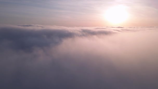 Een Serene Drone Uitzicht Zon Die Opkomt Boven Een Enorme — Stockvideo