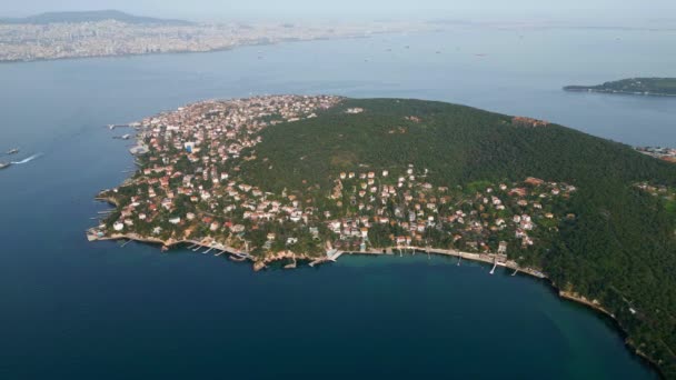 Luchtfoto Van Een Prinsess Eiland Buyukada Istanbul Turkije — Stockvideo