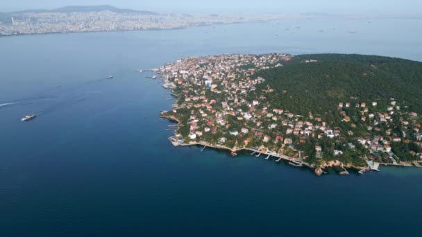 Luchtfoto Van Een Prinsess Eiland Buyukada Istanbul Turkije — Stockvideo