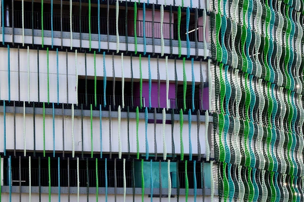 Julkisivu Koristelu Modernin Rakennuksen Abstraktin Rytmisen Arkkitehtuurin Tausta — kuvapankkivalokuva