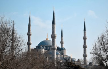 İstanbul, Türkiye 'deki Mavi Cami Manzarası