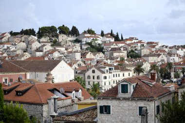 Hırvatistan 'ın Hvar kentinin manzarası