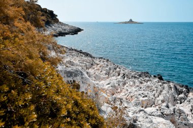 Hvar, Hırvatistan. Adriyatik deniz manzarası, Akdeniz kıyısı