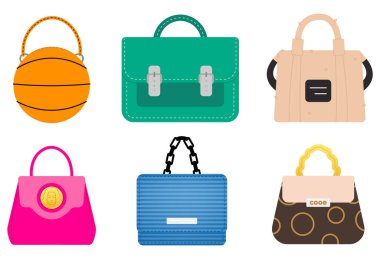 Set of women's handbag. vector illustration