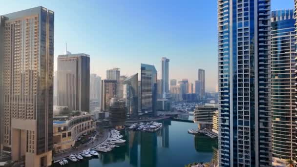 Vue Aérienne Dubai Marina Dubai Marina Est Quartier Résidentiel Riche — Video