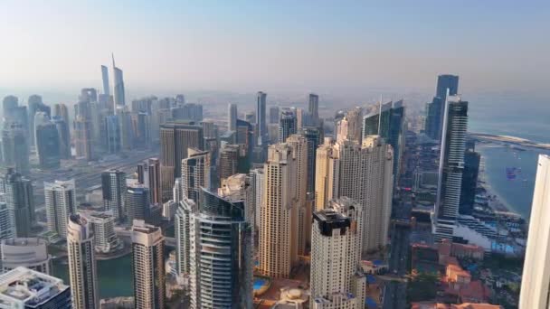 Vista Aérea Marina Dubai Dubai Marina Bairro Residencial Afluente Conhecido — Vídeo de Stock