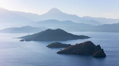 Fethiye 'deki adaların hava görüntüsü - Trkiye.