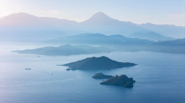 Fethiye 'deki adaların hava görüntüsü - Trkiye.