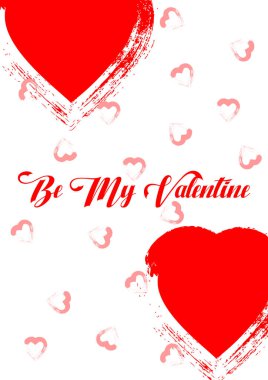 Sevgililer Günü için parlak bir poster. Parlak kalpli dizayn ve kırmızı tonlu tipografi.