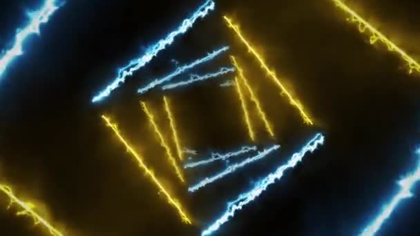 Abstrakte Nahtlose Rotierende Neon Animation Blaue Glühende Blitze Erscheinen Wie — Stockvideo