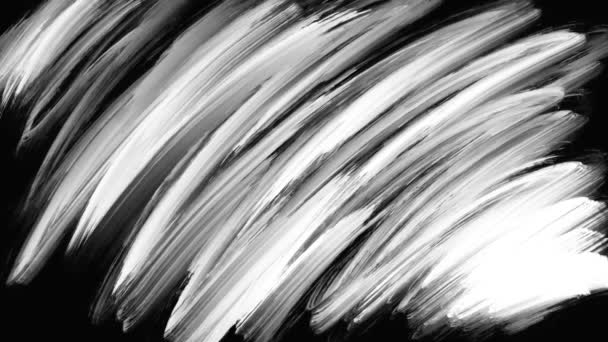 Abstract Black Screen Hand Drawing Zigzag Brush Strokes White Background — Video