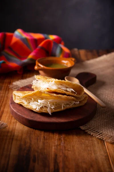 Potato Quesadillas Fried Quesadillas Made Corn Tortillas Can Filled Any — Stock Photo, Image