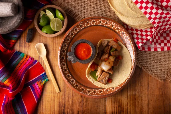 Fajitas Tacos Meksyku Jest Również Nazywany Alambre Ress Bardzo Popularny — Zdjęcie stockowe