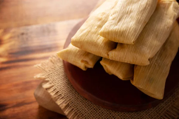 Tamales Prehispanic Dish Typical Mexico Some Latin American Countries Corn — Stock Photo, Image
