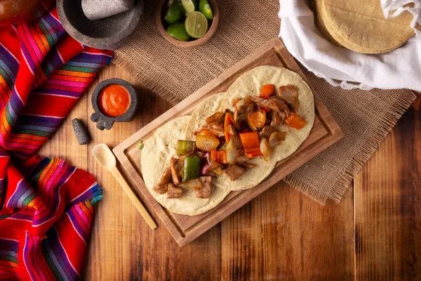 Fajita Tacos Mexico Wordt Het Ook Wel Alambre Resgenoemd Zeer — Stockfoto