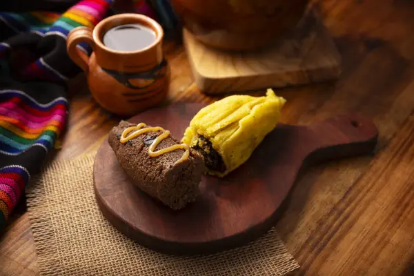 Шоколадная Тамале Латиноамериканское Блюдо Типично Мексики Некоторых Стран Латинской Америки Стоковое Фото