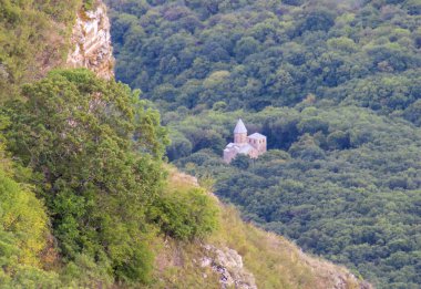 Manastır Kojori Kalesi 'nin yeşil ormanlarıyla çevrili.