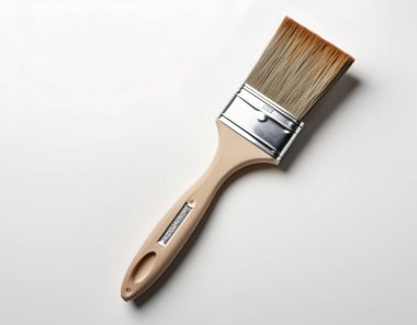 Beyaz bir arkaplan oluşturucu yapay zekaya sahip kuru tüylü büyük düz bir fırça.