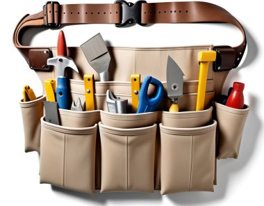 Kompartımanlı alçı bir alet kemeri. Üretici yapay zeka