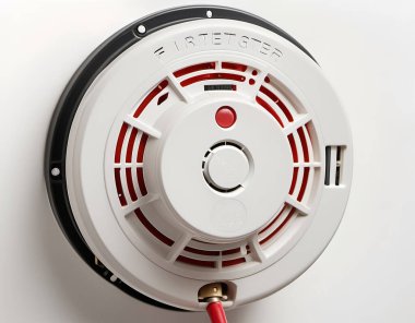 Closeup view of a firefighter's smoke detector tester with a sturdy design and extended arm on a clear white background. Generative AI clipart