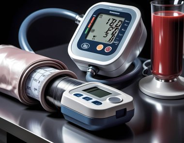 Kan basıncını ölçen ve sonuçları kaydeden bir robot sistem.