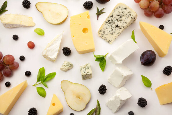 set of different cheese