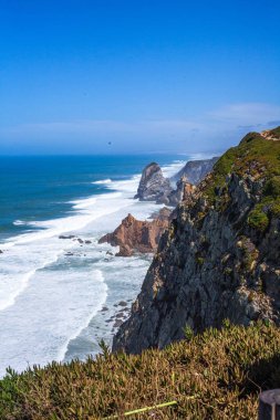 Cabo de Roca, Portekiz. Atlantik Kıyısı, Cabo da Roca, Avrupa kıtasının en batı noktası.