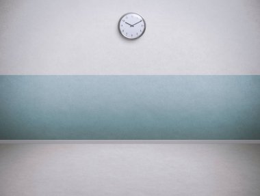 Saat arkaplanlı boş ofis duvarı