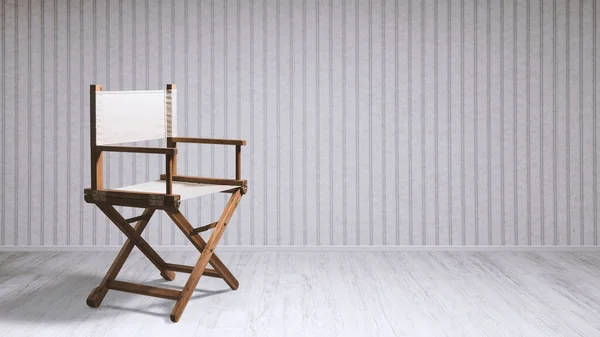 折り畳み式の監督の椅子 映画業界 プロの演技学校やビデオ制作の概念 — ストック写真