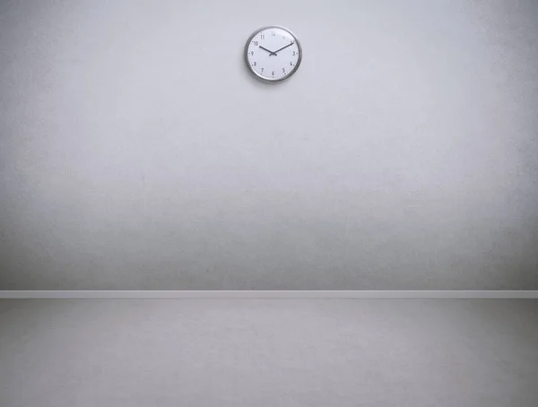 Mur Bureau Vierge Avec Fond Horloge — Photo